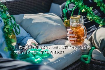 1、我有兩瓶93年的茅臺，53度，保存完好，現(xiàn)在想賣，大概行情多少錢？有了解的朋友嗎？