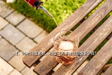 1、96年53度茅臺，43度飛天茅臺現(xiàn)在值多少錢？