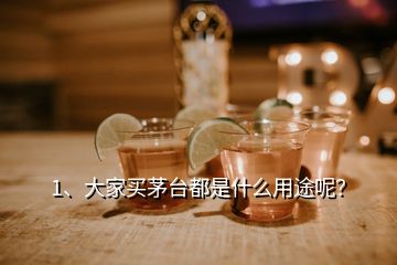 1、大家買茅臺都是什么用途呢？