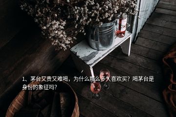 1、茅臺又貴又難喝，為什么那么多人喜歡買？喝茅臺是身份的象征嗎？