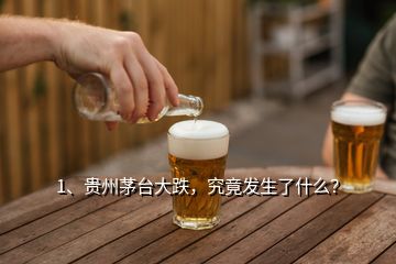 1、貴州茅臺(tái)大跌，究竟發(fā)生了什么？