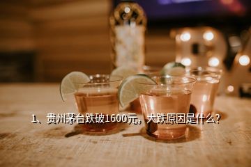 1、貴州茅臺(tái)跌破1600元，大跌原因是什么？