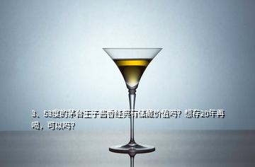 3、53度的茅臺王子醬香經(jīng)典有儲藏價值嗎？想存20年再喝，可以嗎？