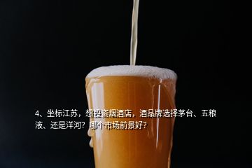 4、坐標(biāo)江蘇，想投資煙酒店，酒品牌選擇茅臺、五糧液、還是洋河？哪個市場前景好？