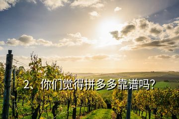 2、你們覺得拼多多靠譜嗎？