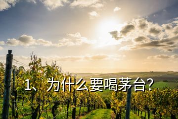 1、為什么要喝茅臺？