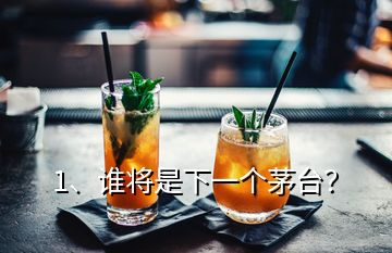 1、誰將是下一個茅臺？