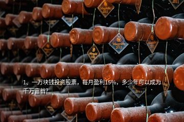 1、一萬塊錢投資股票，每月盈利15%，多少年可以成為千萬富翁？