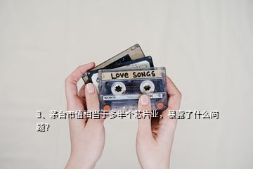 3、茅臺市值相當(dāng)于多半個芯片業(yè)，暴露了什么問題？