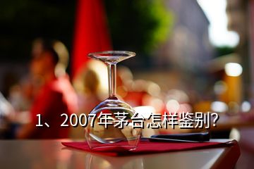 1、2007年茅臺怎樣鑒別？