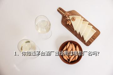 1、你知道茅臺(tái)酒廠曾經(jīng)用過(guò)哪些廠名嗎？