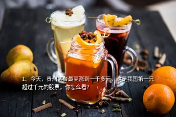 1、今天，貴州茅臺(tái)最高漲到一千多元，這是我國(guó)第一只超過(guò)千元的股票，你怎么看？