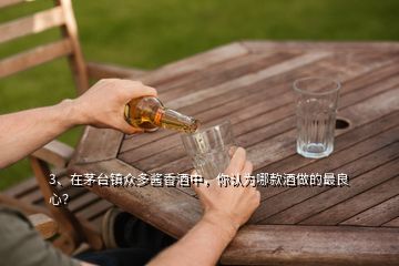 3、在茅臺鎮(zhèn)眾多醬香酒中，你認為哪款酒做的最良心？