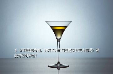 3、同樣是醬香酒，為何茅臺的口感層次就更豐富呢？對此你如何評價(jià)？