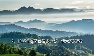 2、1985年這茅臺值多少錢，請大家賜教？