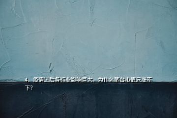 4、疫情過后各行業(yè)影響巨大，為什么茅臺市值只漲不下？