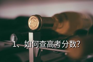 1、如何查高考分數(shù)？