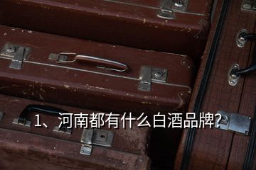 1、河南都有什么白酒品牌？