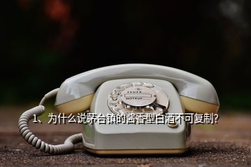 1、為什么說茅臺(tái)鎮(zhèn)的醬香型白酒不可復(fù)制？