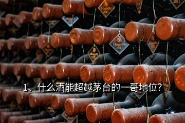 1、什么酒能超越茅臺的一哥地位？