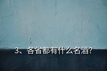 3、各省都有什么名酒？