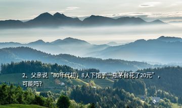 2、父親說“80年代初，8人下館子一瓶茅臺花了20元”，可能嗎？