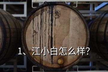 1、江小白怎么樣？