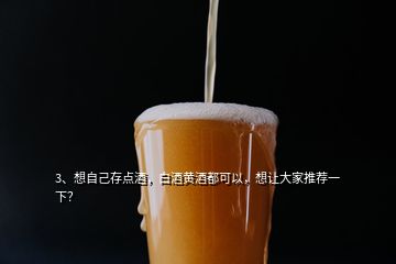 3、想自己存點(diǎn)酒，白酒黃酒都可以，想讓大家推薦一下？