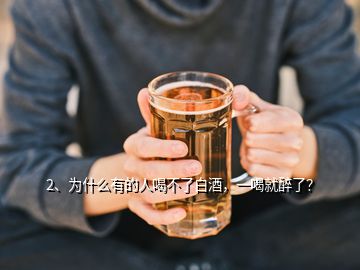 2、為什么有的人喝不了白酒，一喝就醉了？