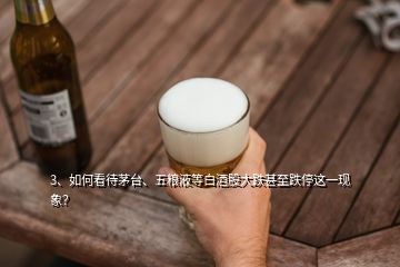 3、如何看待茅臺(tái)、五糧液等白酒股大跌甚至跌停這一現(xiàn)象？