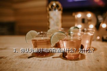 3、你認(rèn)為最好喝的白酒是什么？為什么？