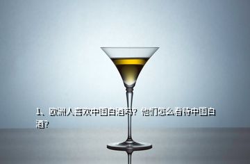 1、歐洲人喜歡中國白酒嗎？他們怎么看待中國白酒？