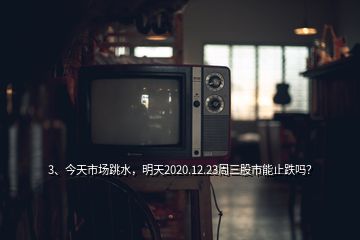 3、今天市場跳水，明天2020.12.23周三股市能止跌嗎？