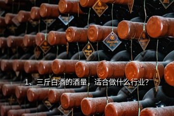 1、三斤白酒的酒量，適合做什么行業(yè)？