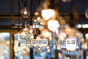 3、你喝過最好喝的泡酒是什么酒？