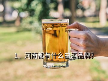 1、河南都有什么白酒品牌？