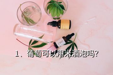 1、葡萄可以用米酒泡嗎？