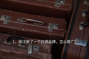 1、剛注冊了一個白酒品牌，怎么推廣？