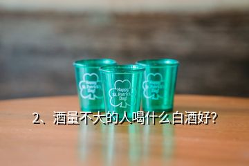 2、酒量不大的人喝什么白酒好？