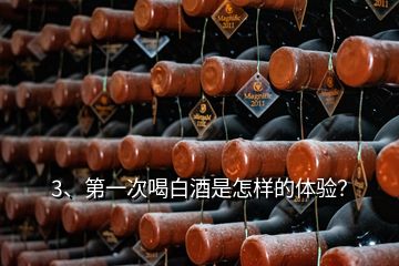 3、第一次喝白酒是怎樣的體驗？