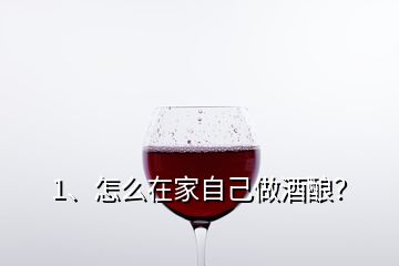 1、怎么在家自己做酒釀？