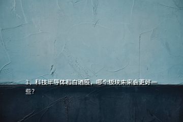 3、科技半導(dǎo)體和白酒股，哪個(gè)板塊未來會(huì)更好一些？