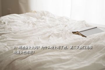 3、喝酒會上火嗎？為什么晚上喝了酒，第二天會口渴喉嚨痛頭也疼呢？