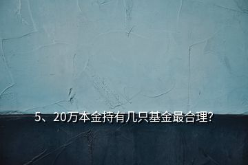 5、20萬本金持有幾只基金最合理？