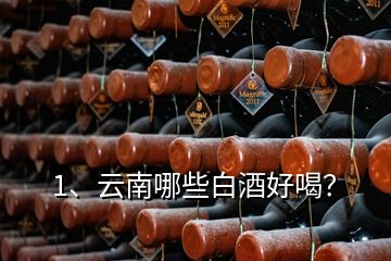 1、云南哪些白酒好喝？