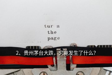 2、貴州茅臺(tái)大跌，究竟發(fā)生了什么？