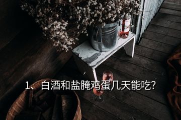 1、白酒和鹽腌雞蛋幾天能吃？