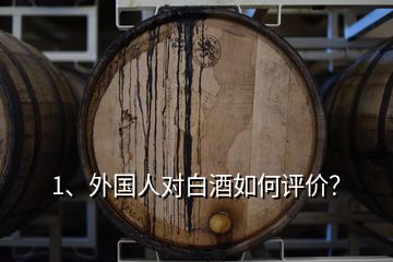 1、外國人對白酒如何評價？