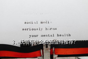 3、撫順有什么白酒值得推薦？