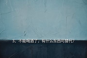 3、不能喝酒了，有什么東西可替代？